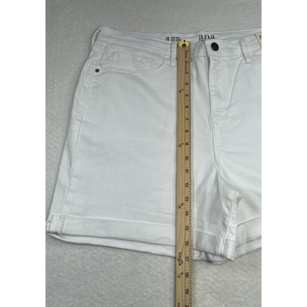 a.n.a. Shorts Women 18 White Denim High Rise MIDI 5 Inseam Stretch Casual Summer - Picture 6 of 11